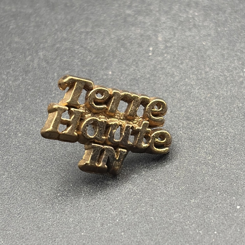 Terre Haute Indiana Gold Tone Lapel‎ Hat Pin